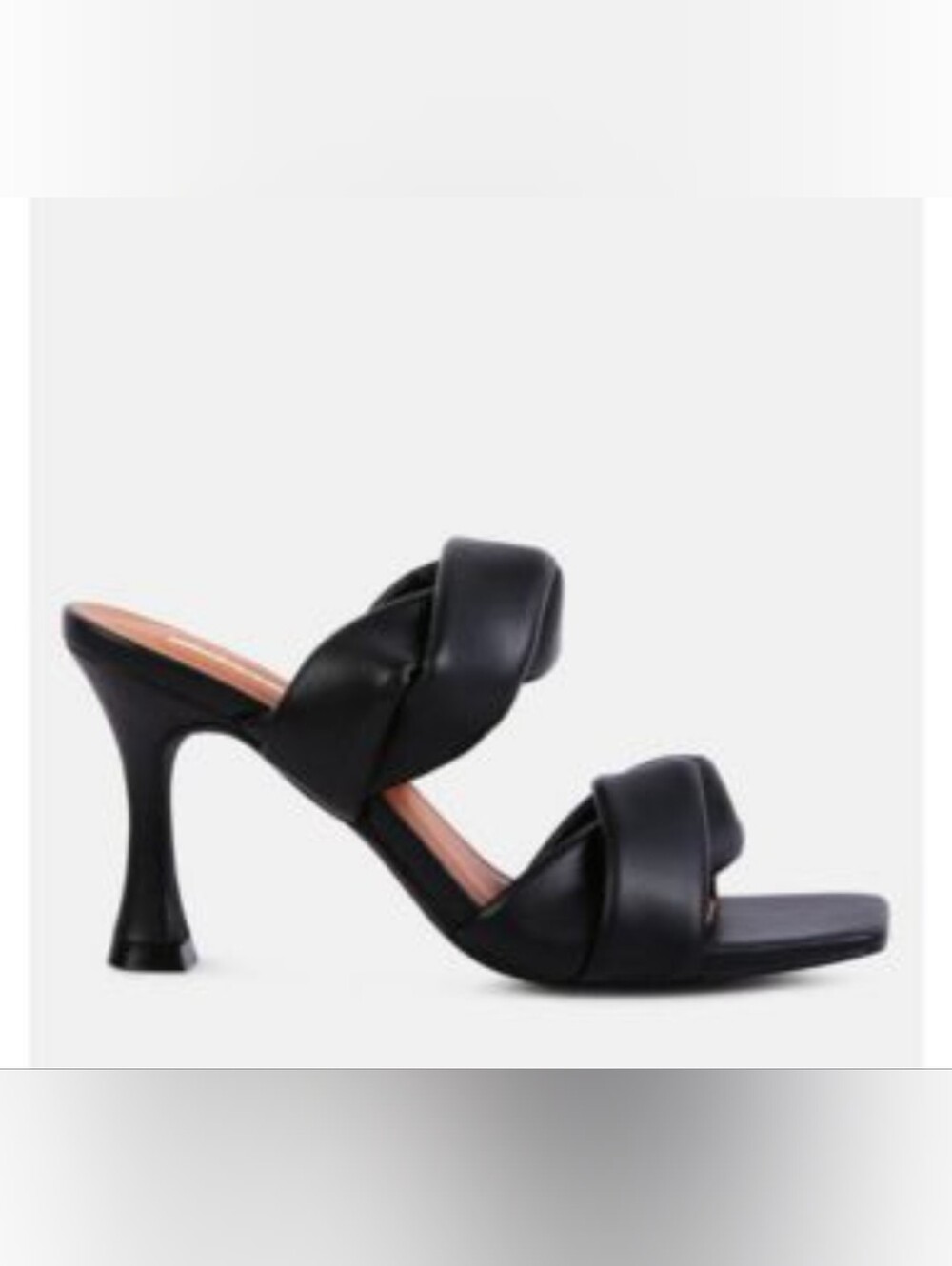 NWOT London Rag Black Heeled Slide Sandals with Braided Straps